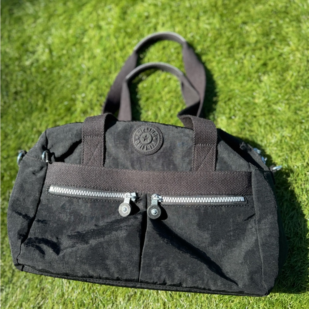 Kipling Black Nylon Shoulder Bag – Durable, Lightweight, Iconic Monkey Charm